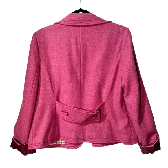 Gap Women’s Wool Blend Blazer + Matching Skirt Set Pink Tartan L / 6 - Picture 7 of 17